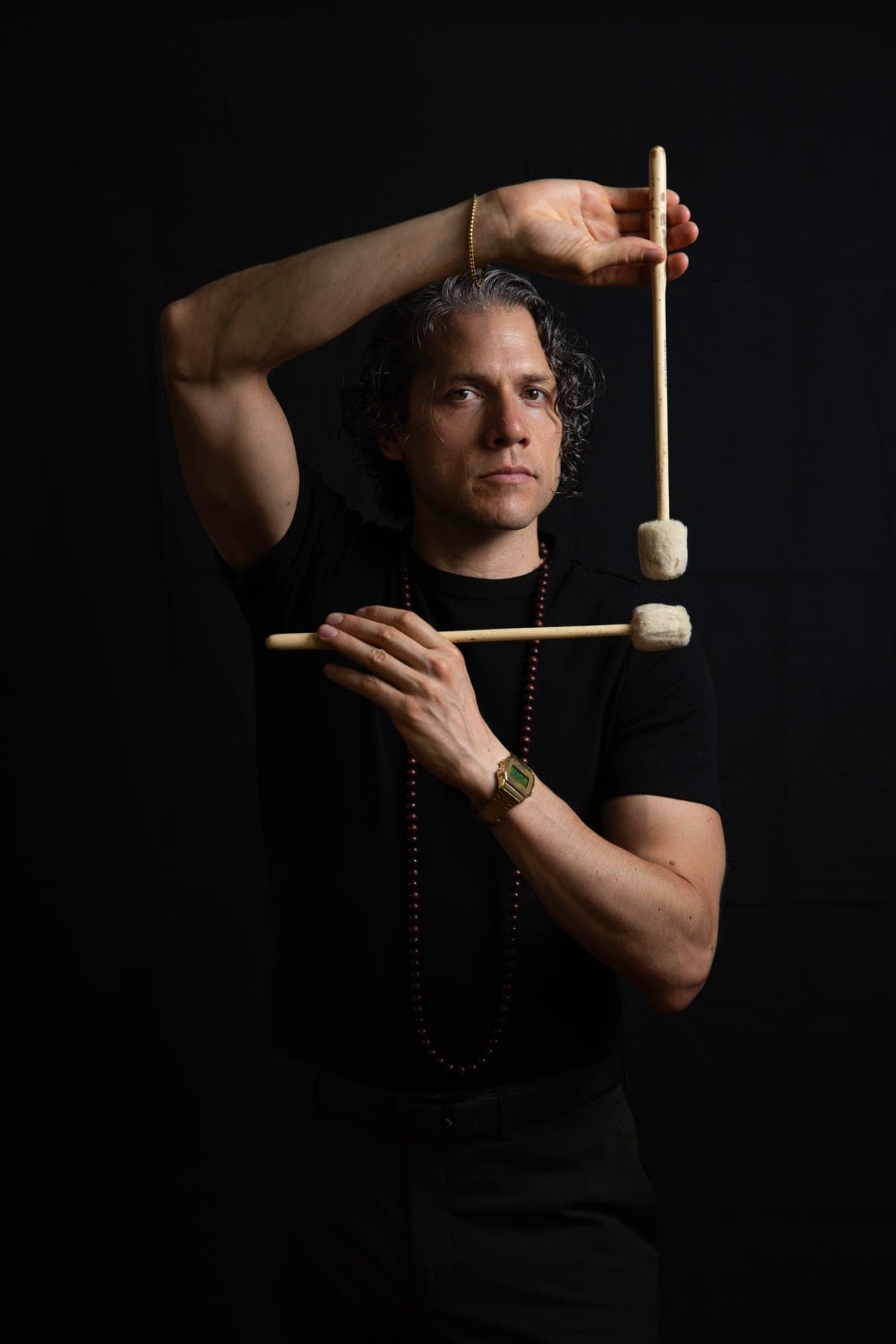 Juan Pablo Pastor holding felt mallets