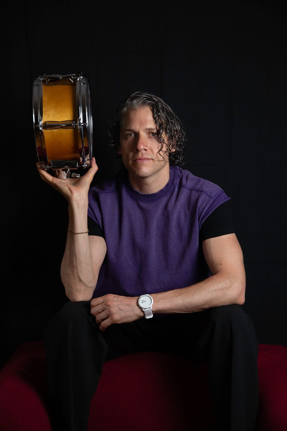 Juan Pablo Pastor holding a snare drum